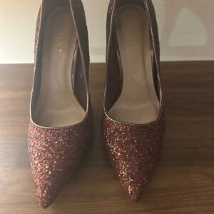 Shoe Dazzle Red Glitter Sparkly Pumps Size 9